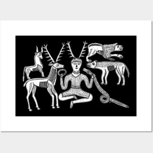 God Cernunnos and Animals from the Gundestrup Cauldron Posters and Art